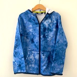 Kids Land's End full zipper hoodie, blue space dye size M / 8